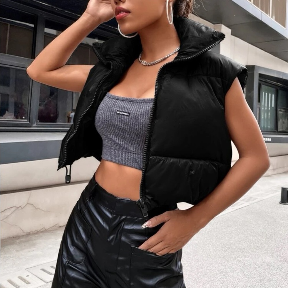 Shein Cropped Puffer Vest